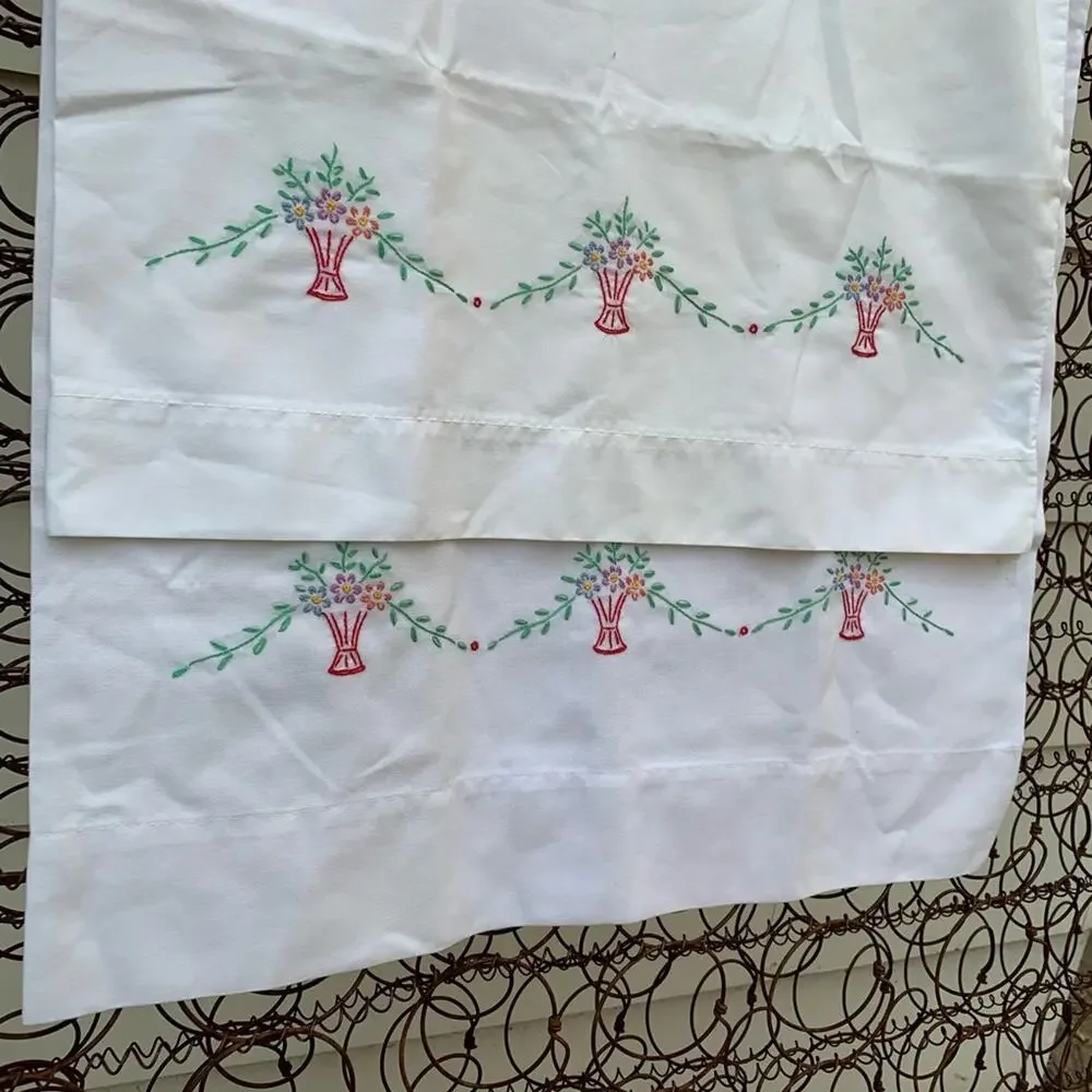 Vintage Dan River embroidered pillowcases